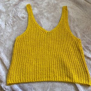 Yellow cropped tank top